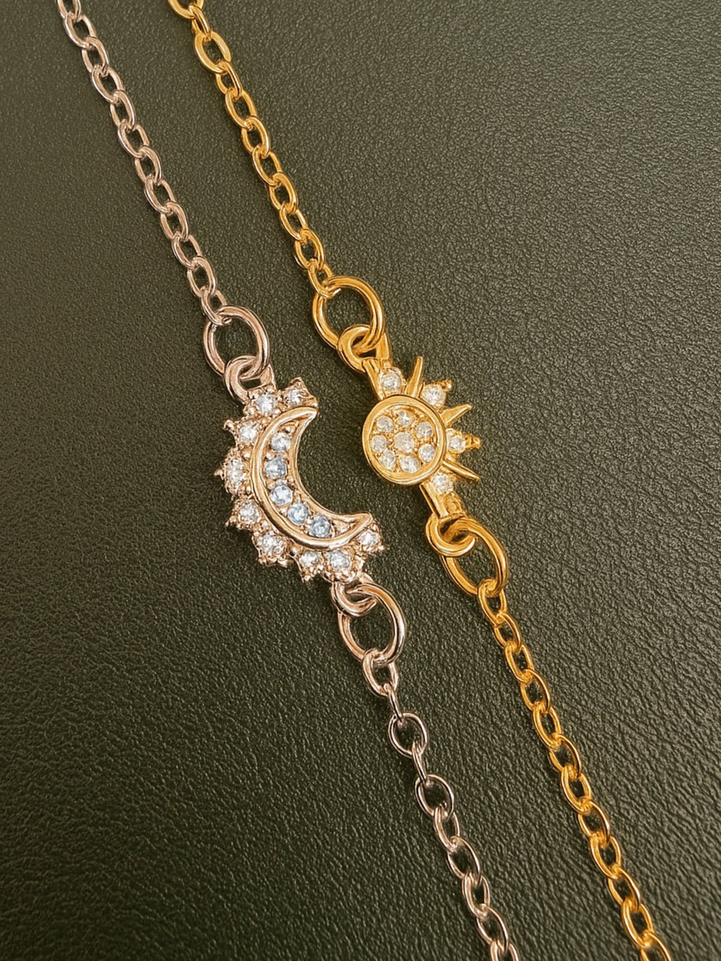 Celestial Sun & Moon Bracelet Duo